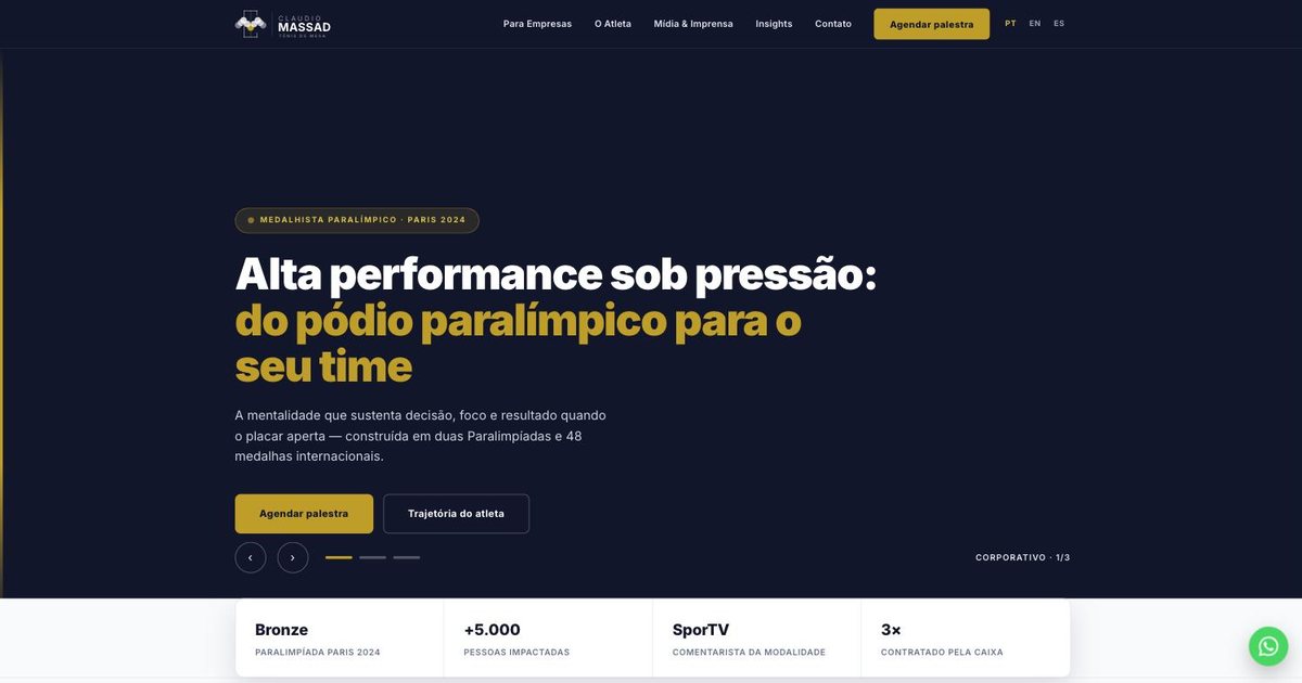 Tela do site: Claudio Massad